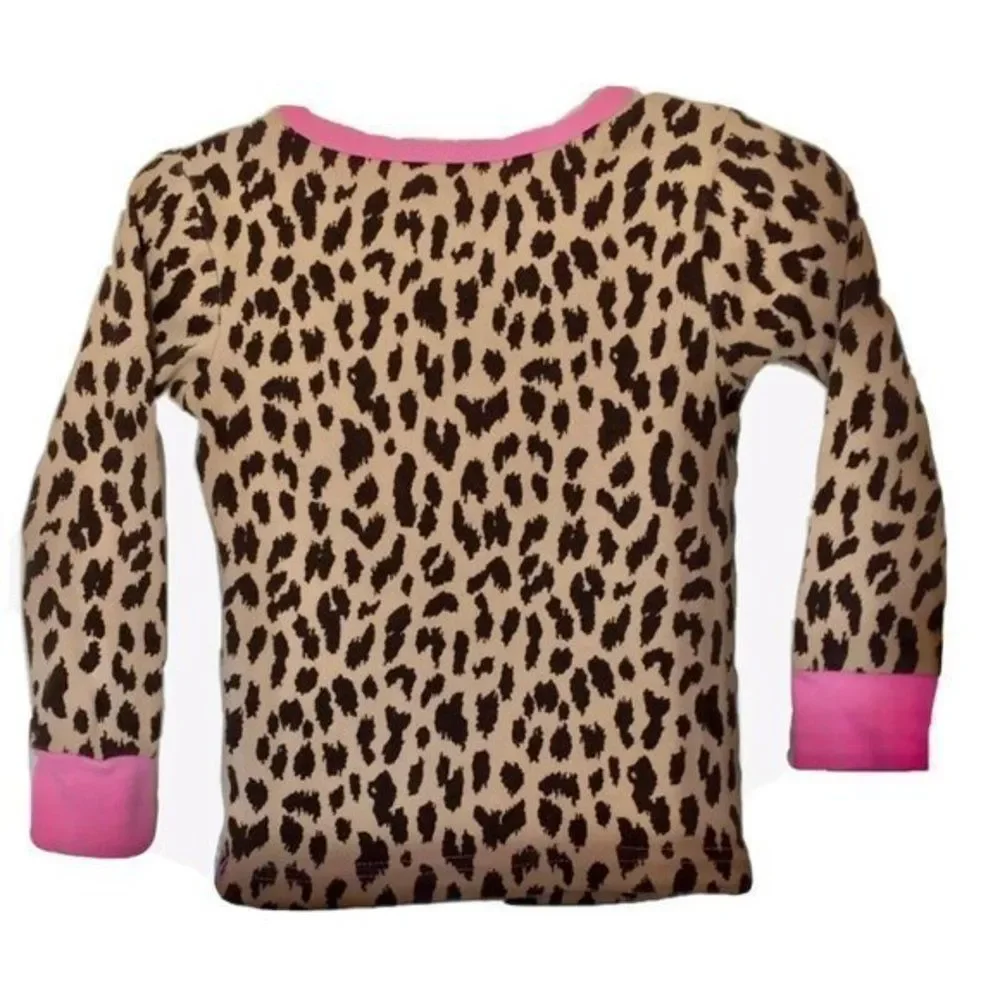 Carters Long Sleeve Top Blouse  Animal Print  Pink Brown Size 3 Toddler Girls